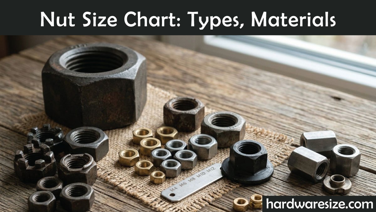 Nut Size Chart: Types, Materials and Applications