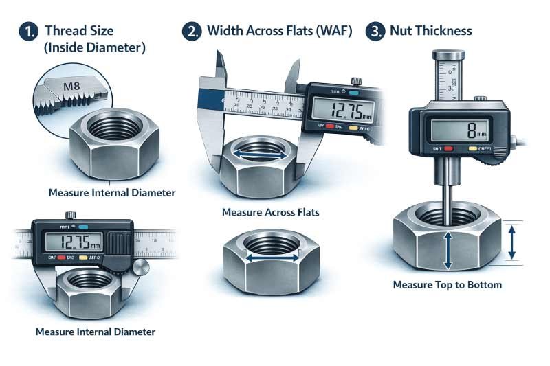 How to Measure Hex Nut Size