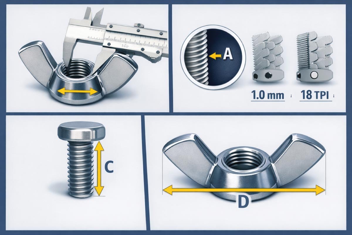 How Wing Nut Sizes Are Measured