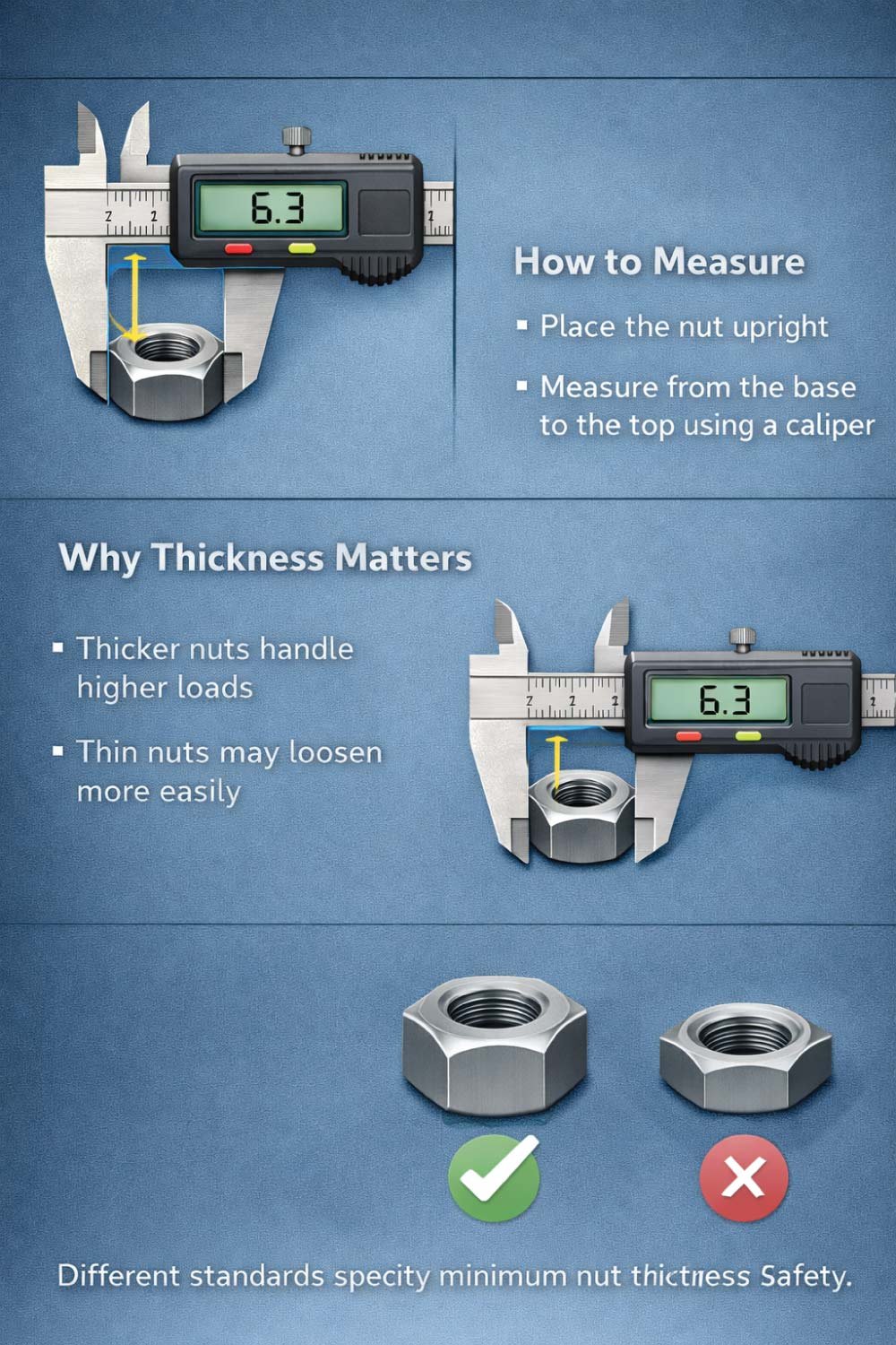 How to Measure Hex Nut Size , method 4