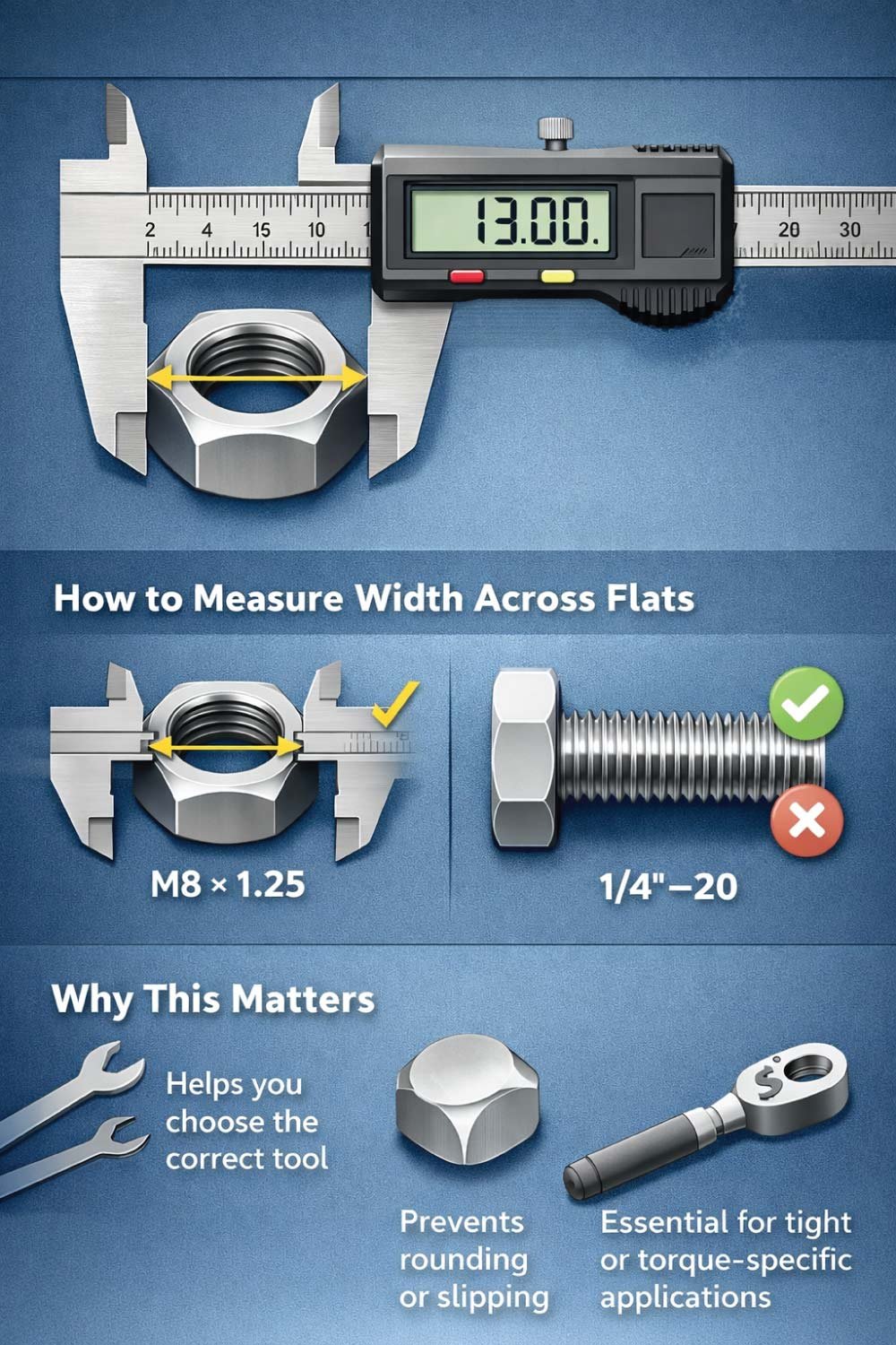 How to Measure Hex Nut Size
