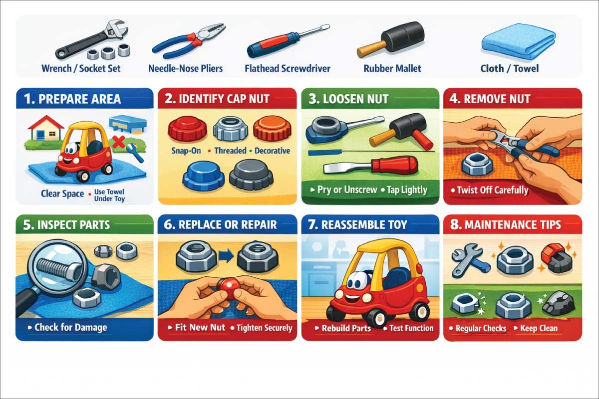 Step By Step Guide How to Remove a Cap Nut from Little Tikes Toys