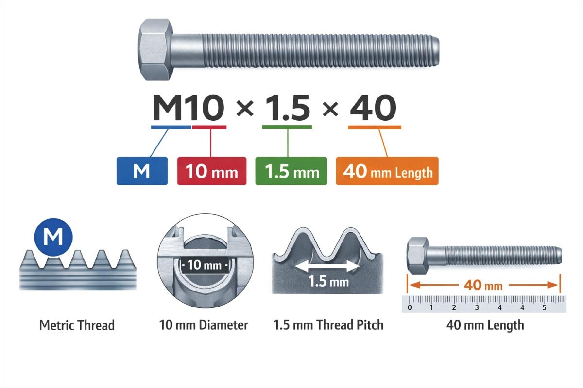 Understand Metric Bolt Size Designation