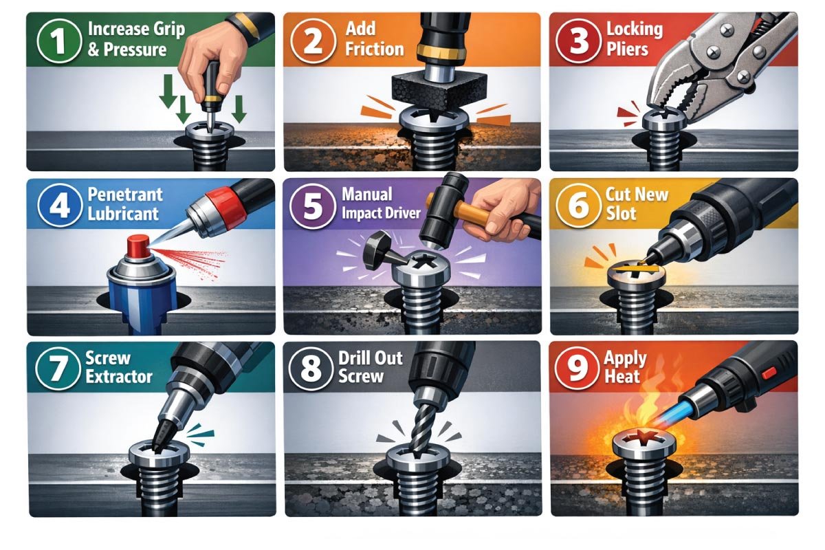 How to Remove Stripped Screws from Metal, step by step guide