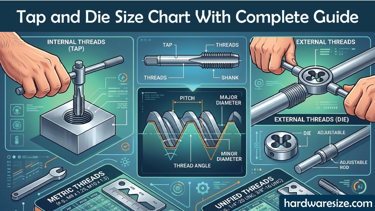 Tap and Die Size Chart