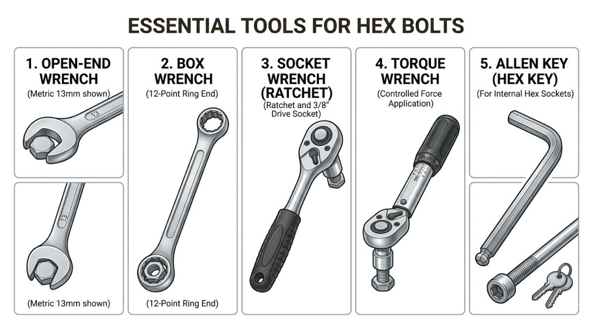 Tools Required to Tighten a Hex Bolt