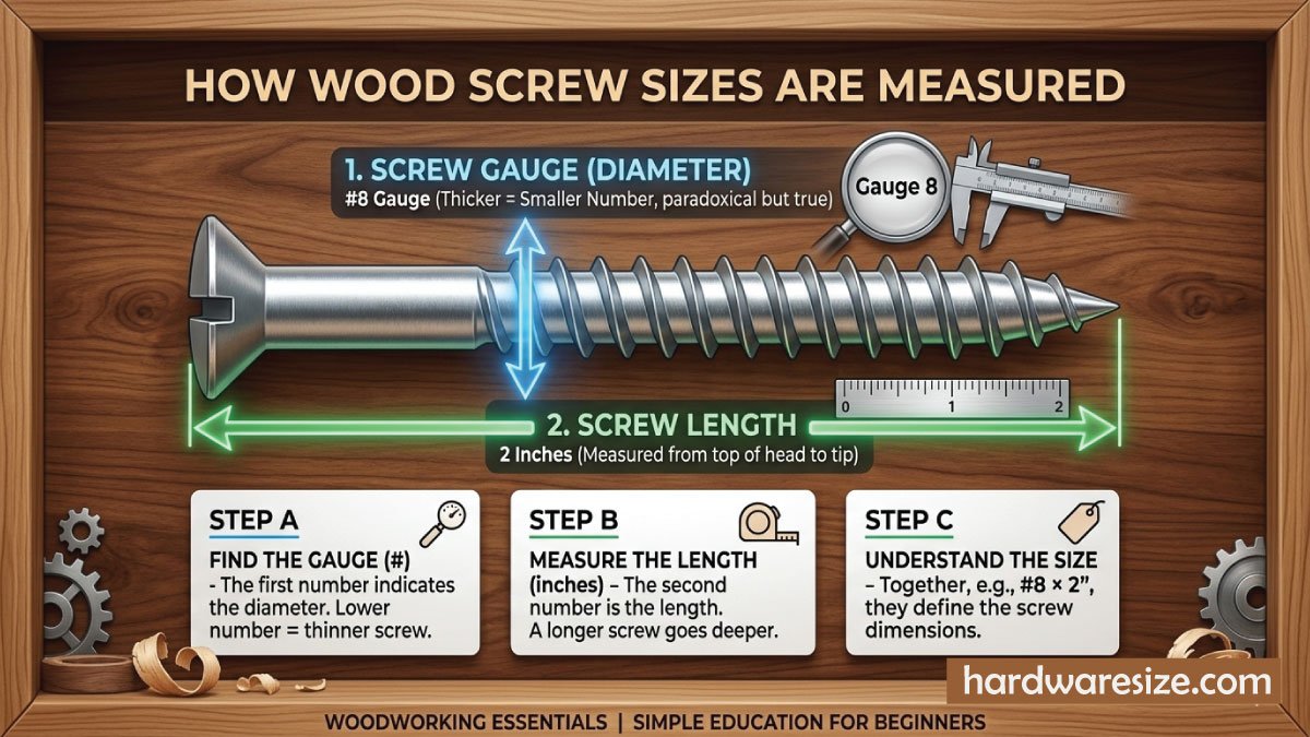 Wood Screw Size Chart