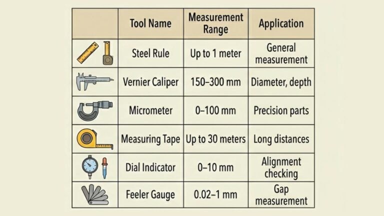 Mechanical Measurement Tools and Their Sizes - Hardware Size