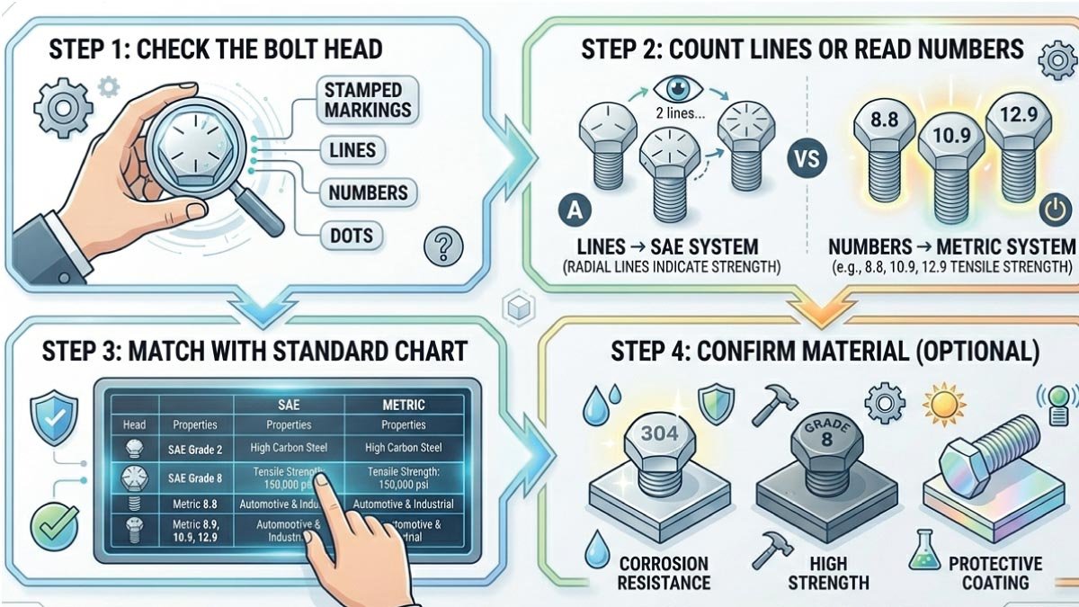 How to Identify Bolt Grades Step-by-Step