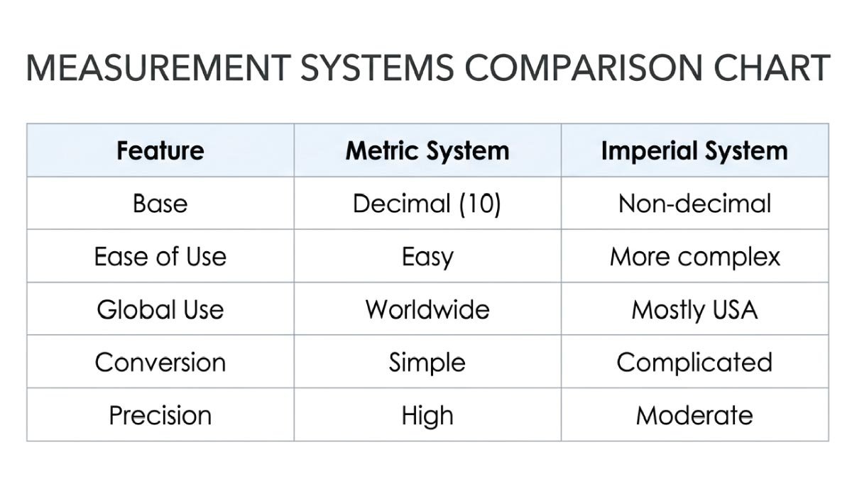 Key Differences Between Metric and Imperial Units