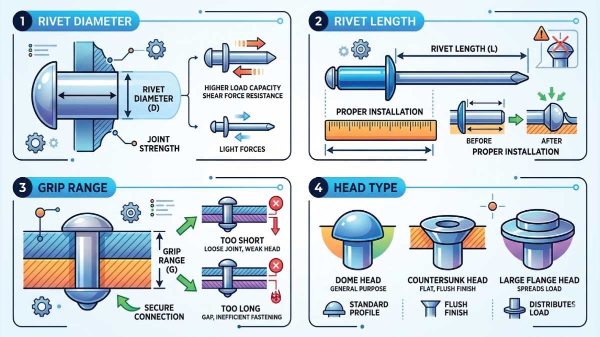 Main Rivet Dimensions You Must Know
