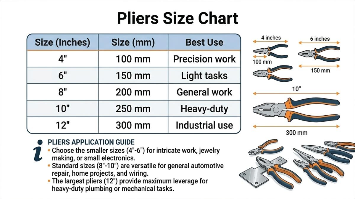 Pliers Size Chart