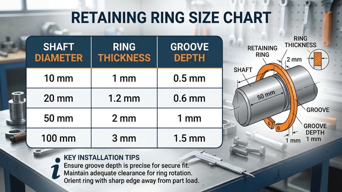 Retaining Ring Size Chart