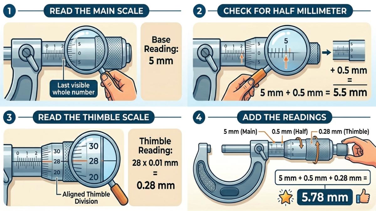 Step-by-Step Guide to Reading a Micrometer