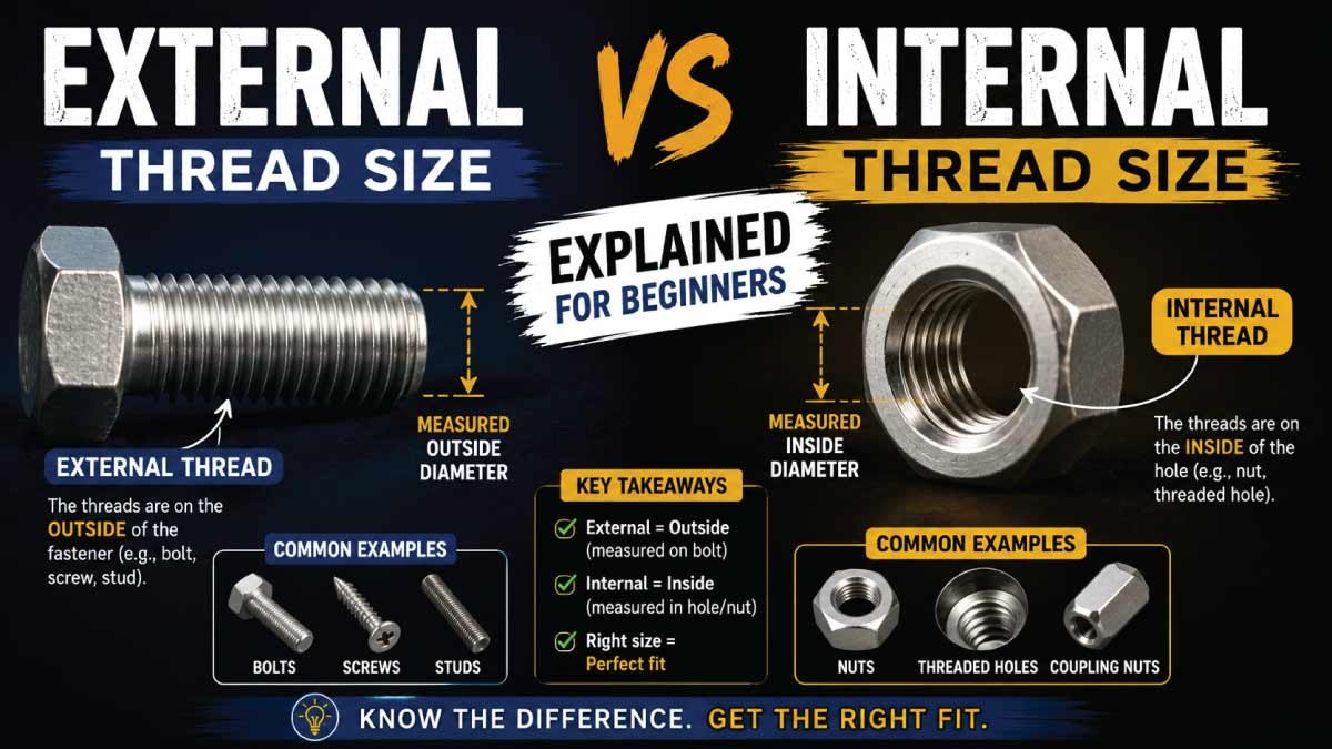 External vs Internal Thread Size Explained