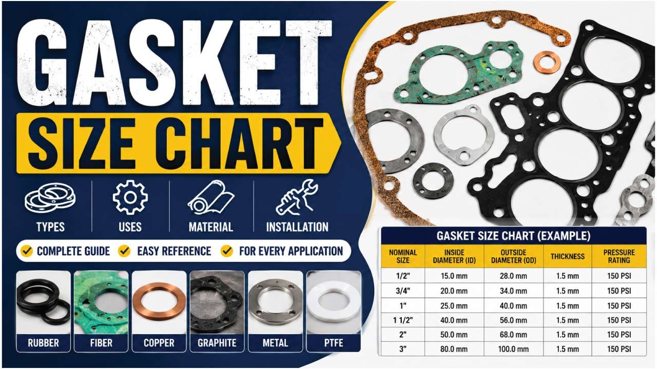 Gasket, Size Chart, Types, Uses, Material and Installation