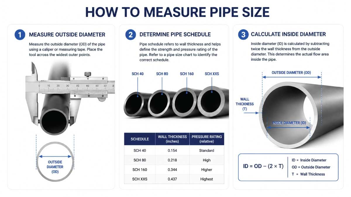 How to Measure Pipe Size