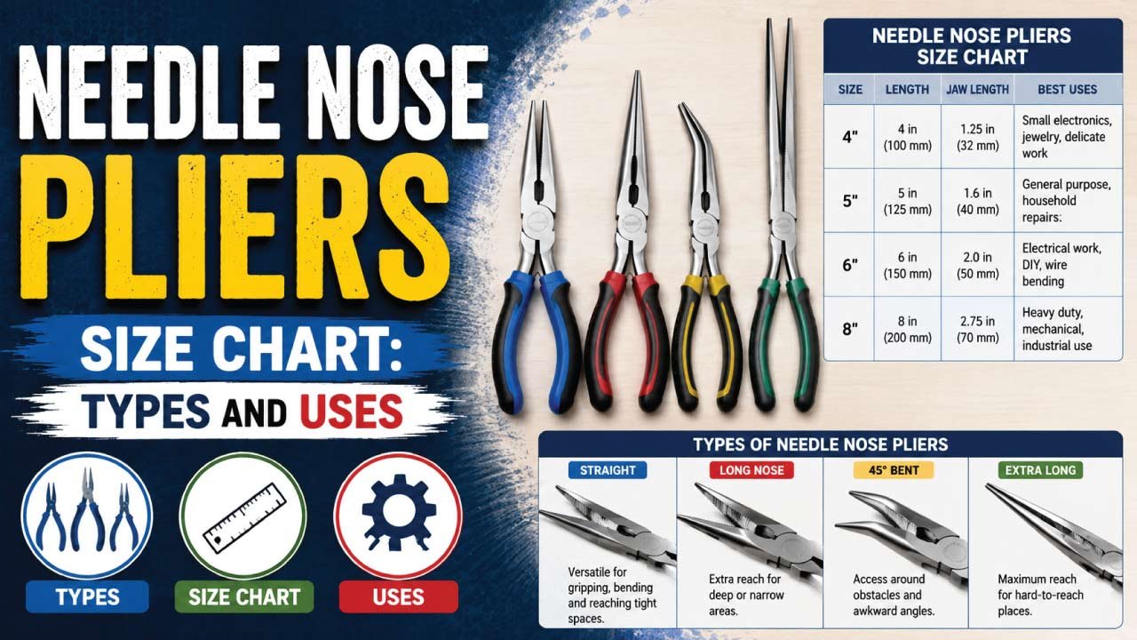 Needle Nose Pliers Size Chart: Types and Uses