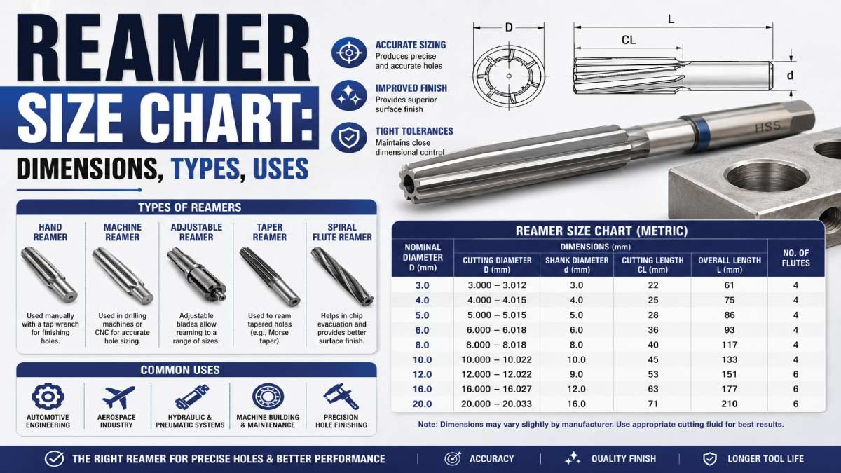 Reamer Size Chart