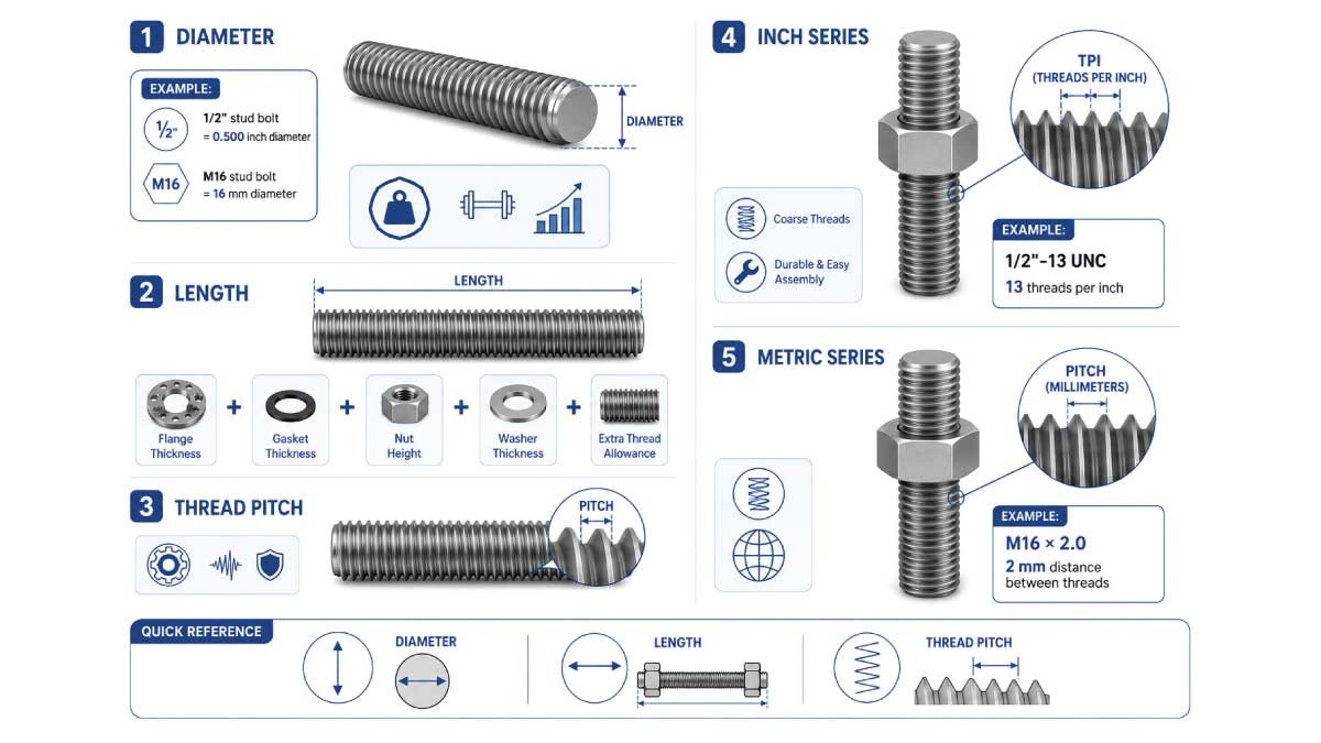 Stud Bolt Dimensions