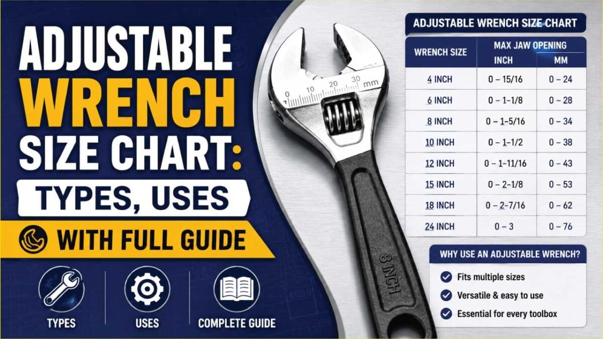 Adjustable Wrench Size Chart: Types, Uses With Full Guide - Hardware Size