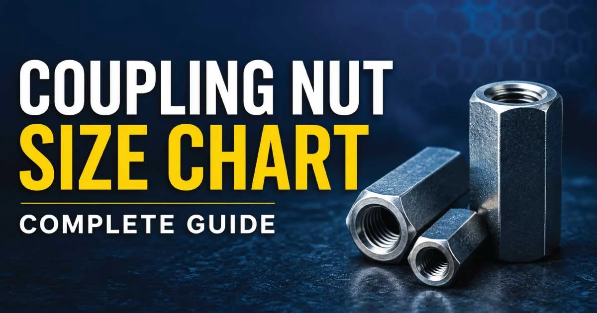 Coupling Nut size chart