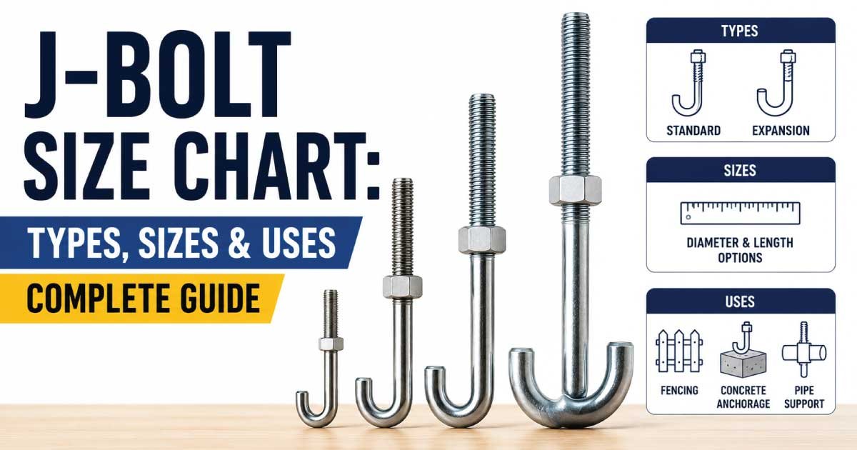 J-Bolt Size Chart: Types, Sizes & Uses, Complete Guide