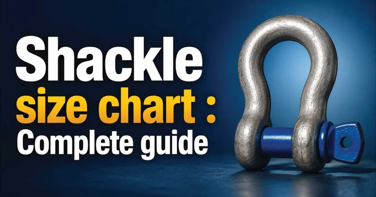 Shackle size chart