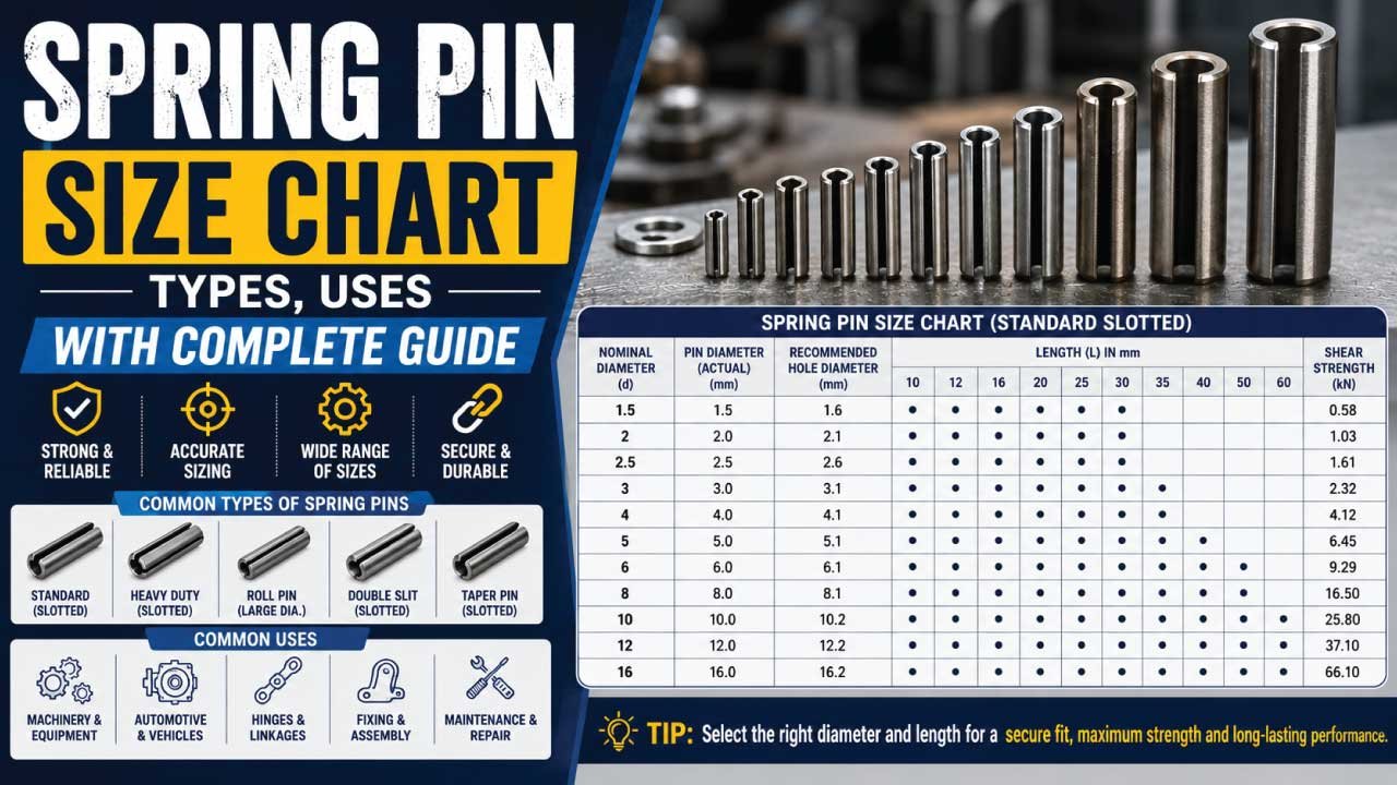 Spring Pin Size Chart, Types, Uses With Complete Guide