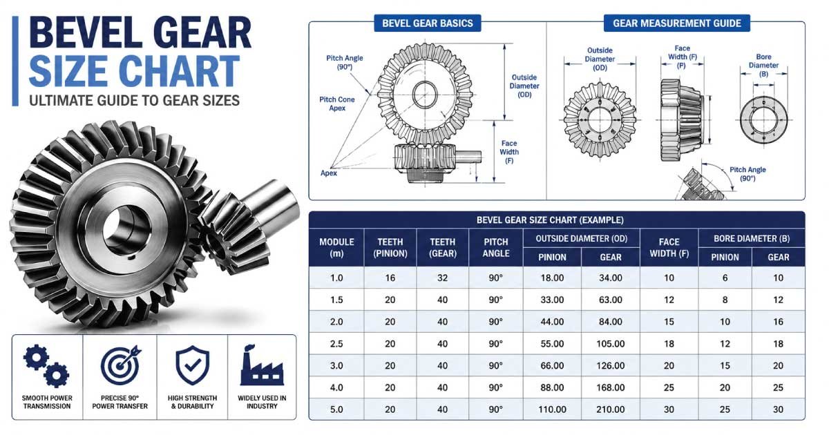 Bevel Gear Size Chart