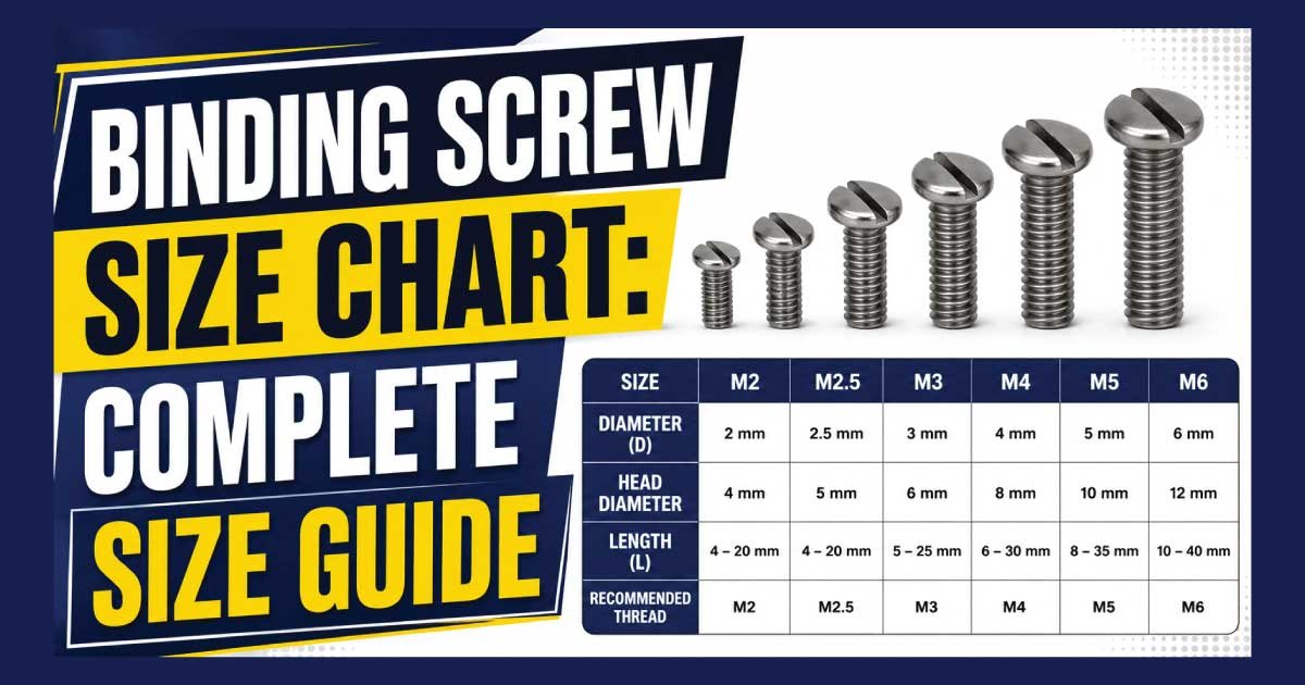 Binding Screw Size Chart