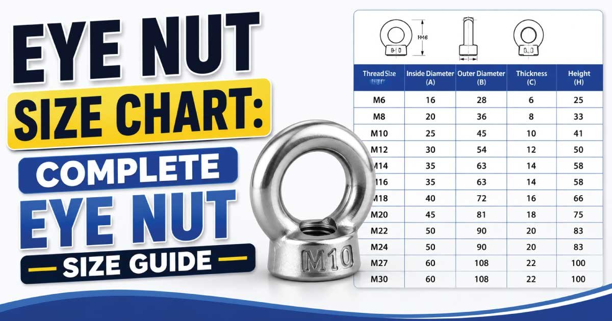 Eye Nut Size Chart