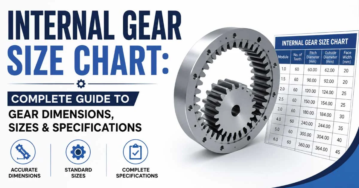 Internal Gear Size Chart: Complete Guide to Gear Dimensions, Sizes & Specifications