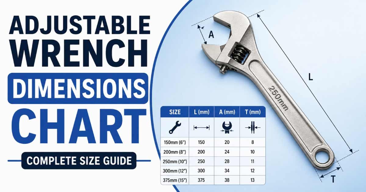 Adjustable Wrench Size Chart