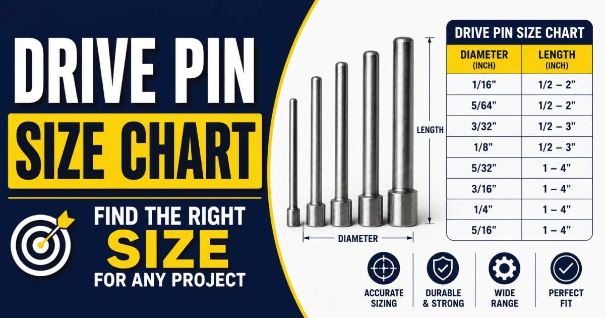 Drive Pin Size Chart