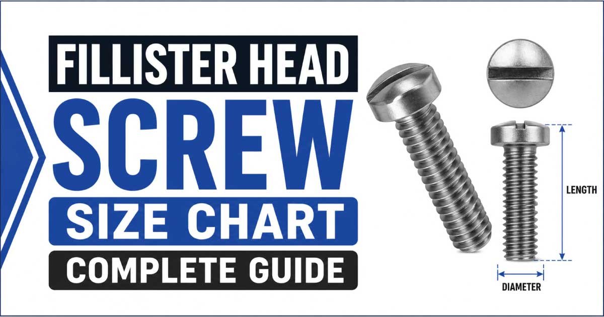 Fillister Head Screw Size Chart
