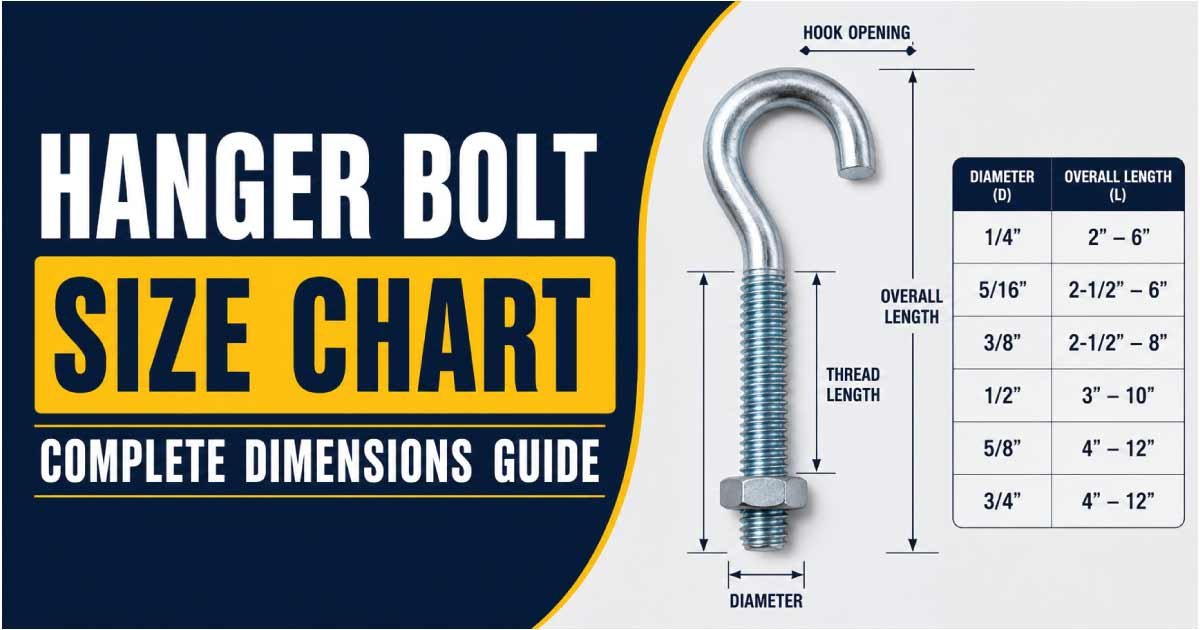 Hanger Bolt Size Chart