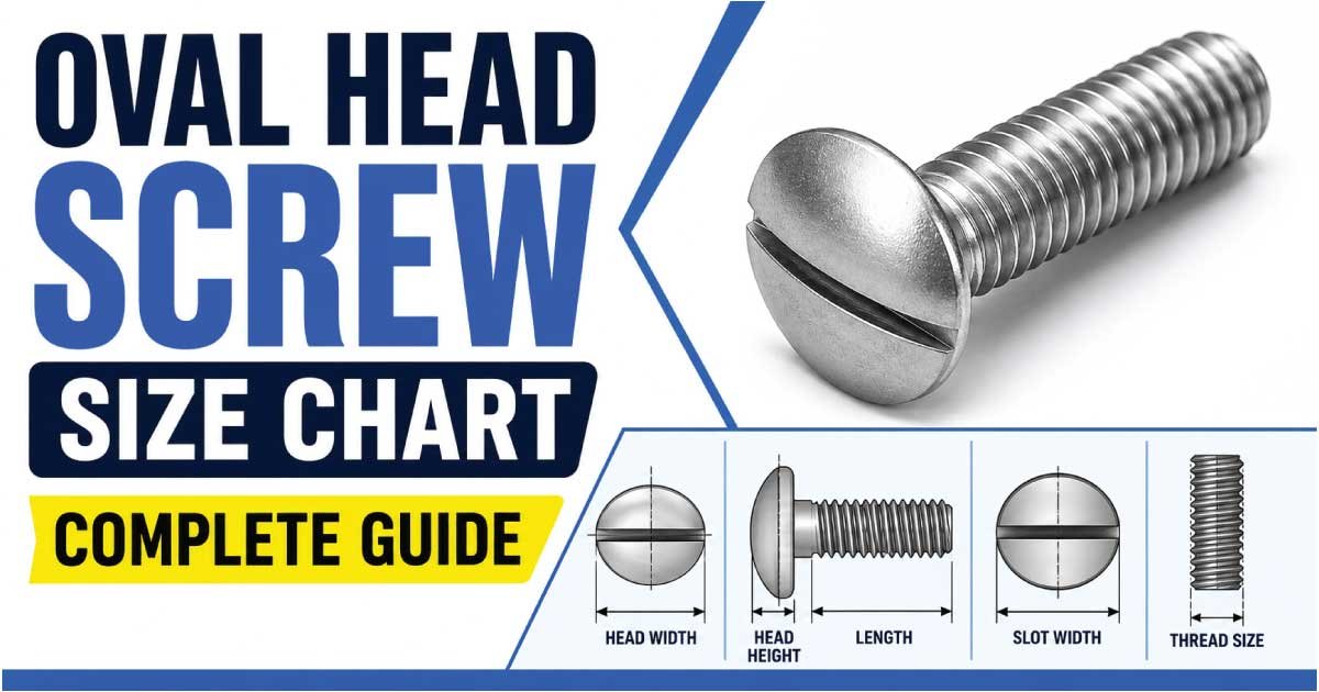 Oval Head Screw Size Chart