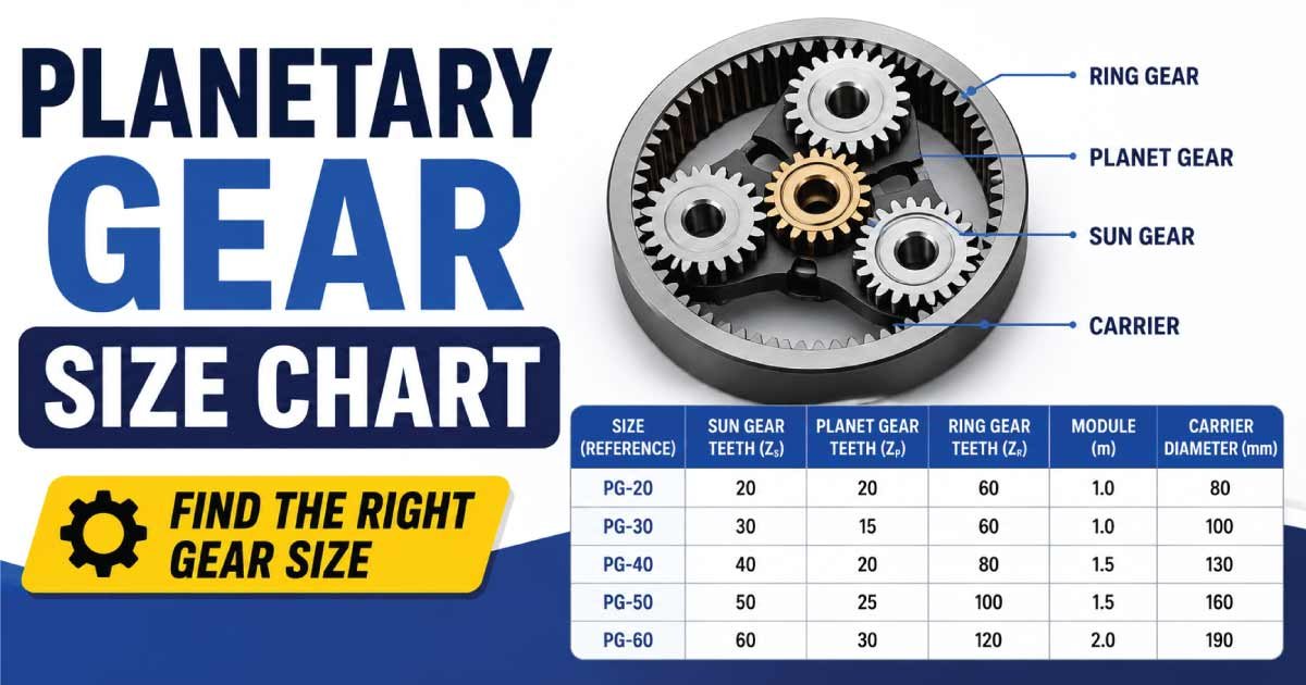 Planetary Gear Size Chart