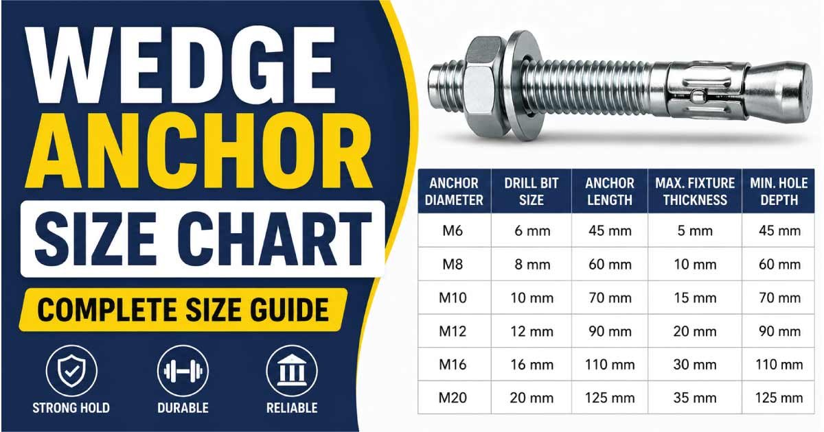 Wedge Anchor Size Chart